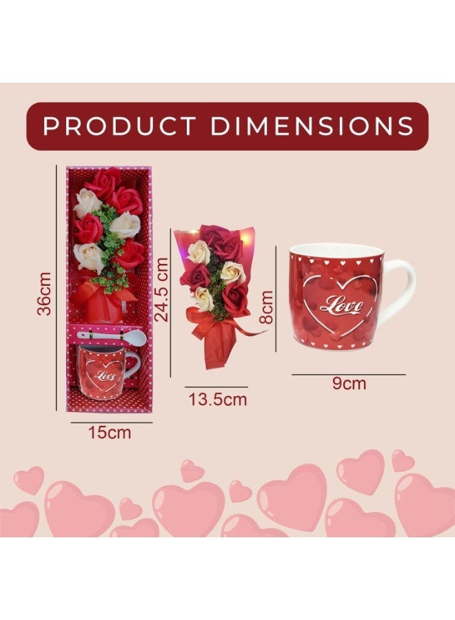 Home Smart HomeSmart Valentine’s Day Gift Set – Mug with Spoon & Artificial Rose, Perfect for Couples, Anniversary, Birthday, or Special Occasion - Image 2